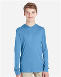 Team 365 TT41Y Youth Zone Performance Hooded T-Shirt - Sport Light Blue - model front