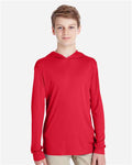 Team 365 TT41Y Youth Zone Performance Hooded T-Shirt - Sport Red - model front
