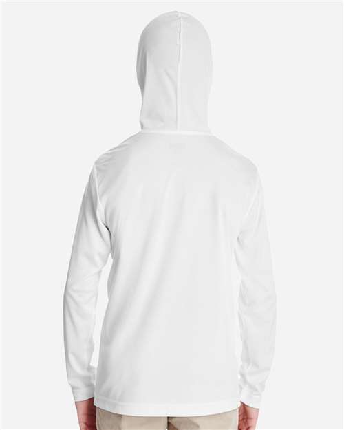 Team 365 TT41Y Youth Zone Performance Hooded T-Shirt - White - model back