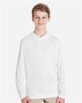 Team 365 TT41Y Youth Zone Performance Hooded T-Shirt - White - model front