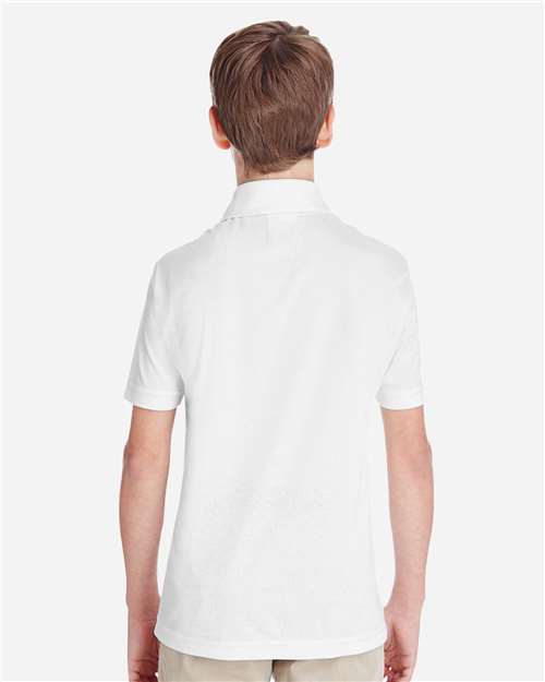 Team 365 TT51Y Youth Zone Performance Polo - White - model back