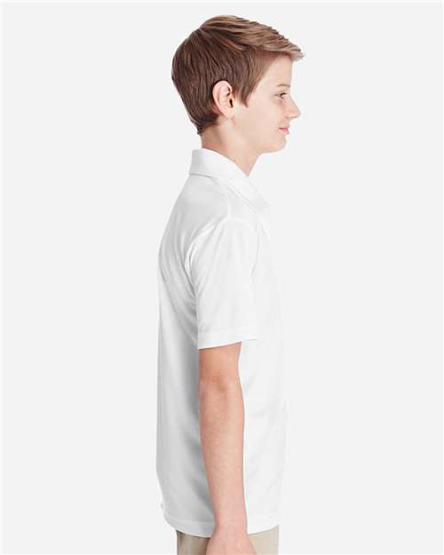 Team 365 TT51Y Youth Zone Performance Polo - White - model side