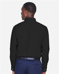 Harriton M500T Men's Tall Easy Blend Twill Dress Shirt - Black - model back