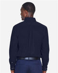 Harriton M500T Men's Tall Easy Blend Twill Dress Shirt - Navy - model back