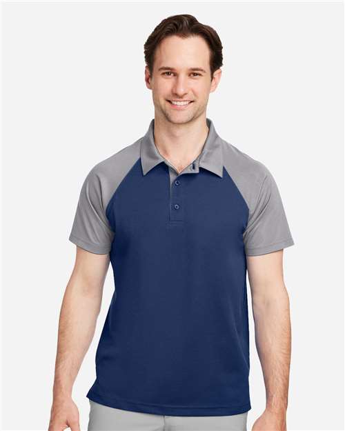 Team 365 TT21C Men's Command Snag-Protection Colorblock Polo - Sport Dark Navy/ Sport Graphite - model front