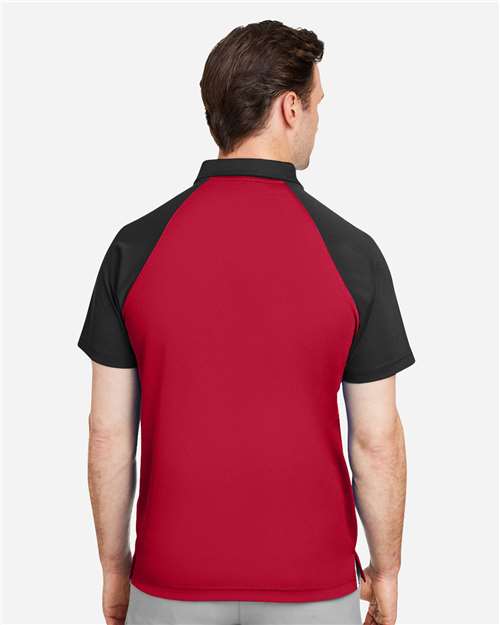 Team 365 TT21C Men's Command Snag-Protection Colorblock Polo - Sport Red/ Black - model back