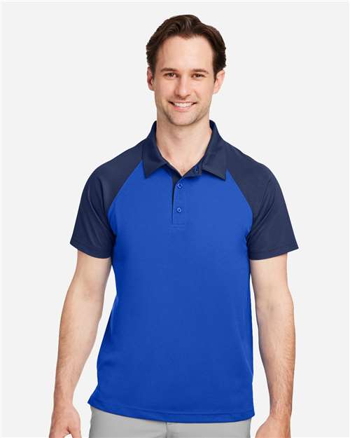Team 365 TT21C Men's Command Snag-Protection Colorblock Polo - Sport Royal/ Sport Dark Navy - model front