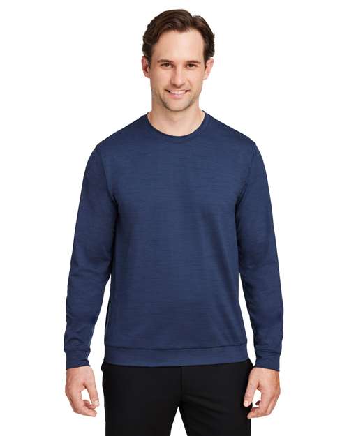 Puma Golf 535500 Men's Cloudspun Crewneck Sweatshirt - Navy Blazer Heather - model front