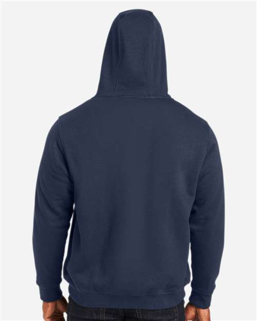Harriton M711 Unisex ClimaBloc Lined Heavyweight Hooded Sweatshirt - Dark Navy - model back