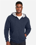 Harriton M711 Unisex ClimaBloc Lined Heavyweight Hooded Sweatshirt - Dark Navy - model front