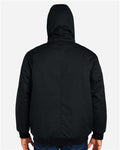 Harriton M722 Unisex ClimaBloc Heavyweight Hooded Full-Zip Jacket - Black - model back
