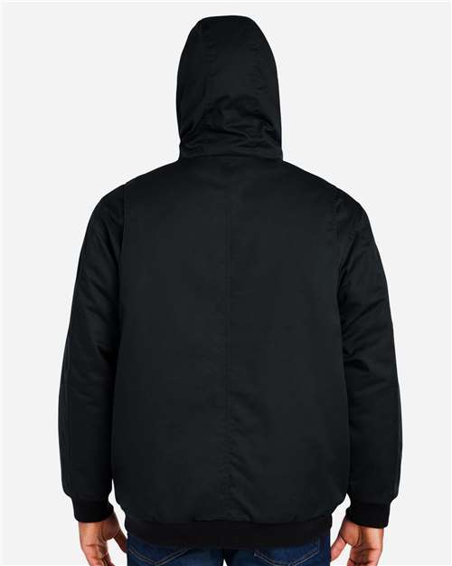 Harriton M722 Unisex ClimaBloc Heavyweight Hooded Full-Zip Jacket - Black - model back