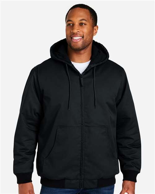 Harriton M722 Unisex ClimaBloc Heavyweight Hooded Full-Zip Jacket - Black - model front