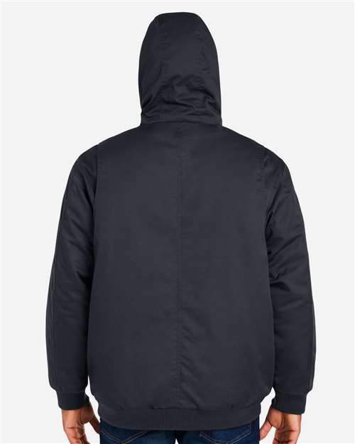 Harriton M722 Unisex ClimaBloc Heavyweight Hooded Full-Zip Jacket - Dark Charcoal - model back