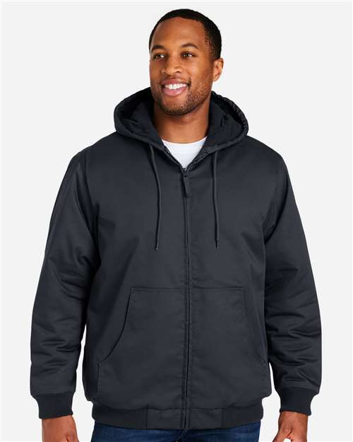 Harriton M722 Unisex ClimaBloc Heavyweight Hooded Full-Zip Jacket - Dark Charcoal - model front