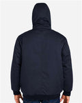 Harriton M722 Unisex ClimaBloc Heavyweight Hooded Full-Zip Jacket - Dark Navy - model back