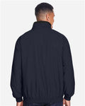 Harriton M740 Unisex Fleece Lined Nylon Jacket - Navy/ Black - model back