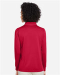 Harriton M348LW Women's Advantage Snag Protection Plus IL Long Sleeve Polo - Red - model back