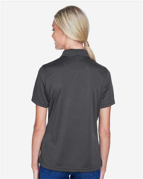 Harriton M345W Women's Advantage Snag Protection Plus IL Snap Placket Polo - Dark Charcoal - model back
