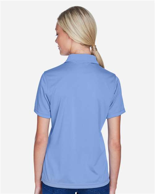 Harriton M345W Women's Advantage Snag Protection Plus IL Snap Placket Polo - Industry Blue - model back