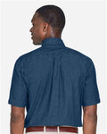 Harriton M550S Men's Denim Shirt - Dark Denim - model back
