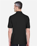 Harriton M265P Men's Easy Blend Polo with Pocket - Black - model back