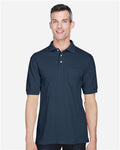 Harriton M265P Men's Easy Blend Polo with Pocket - Navy - model front
