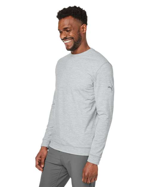 Puma Golf 531279 Men's Cloudspun Crewneck Sweatshirt - High Rise - model side