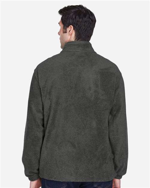 Harriton M990T Men's Tall Full-Zip Fleece - Charcoal - model back