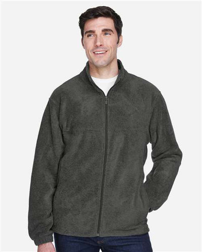 Harriton M990T Men's Tall Full-Zip Fleece - Charcoal - model front