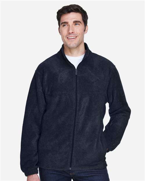 Harriton M990T Men's Tall Full-Zip Fleece - Navy - model front