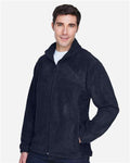 Harriton M990T Men's Tall Full-Zip Fleece - Navy - model side