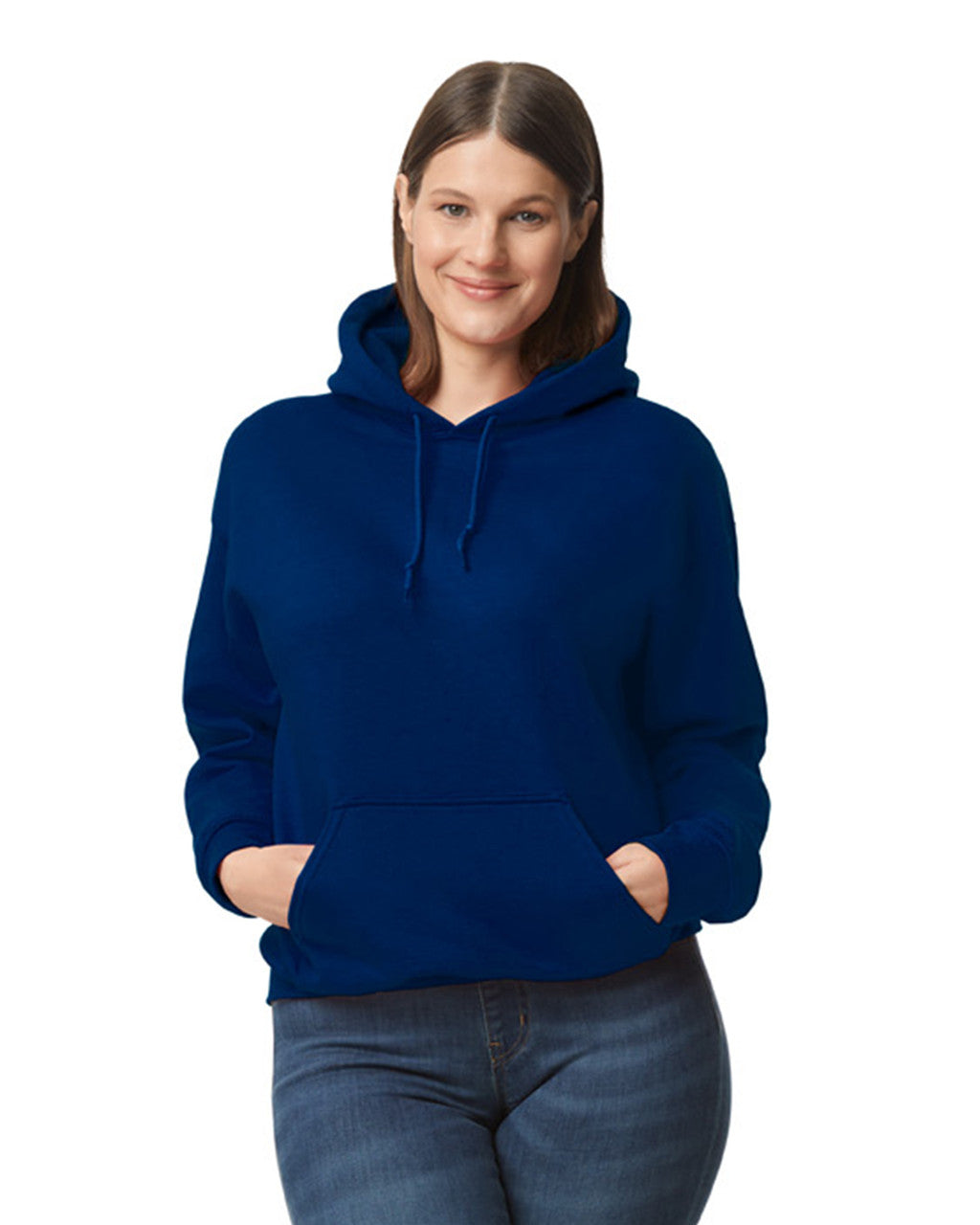 Gildan G125 DryBlend Hooded Sweatshirt - Navy - model front