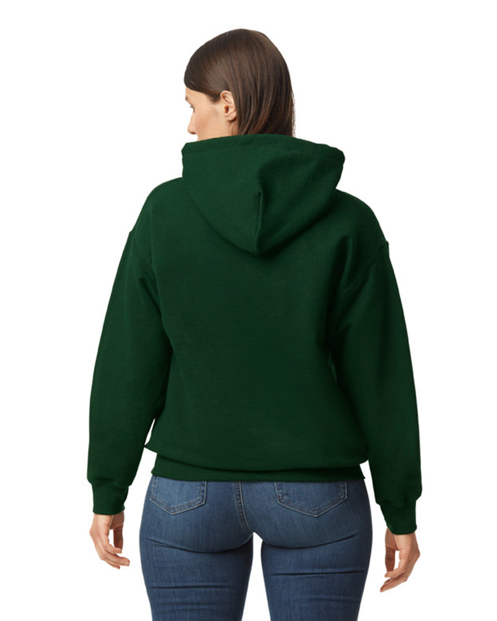 Gildan G125 DryBlend Hooded Sweatshirt - Forest - model back