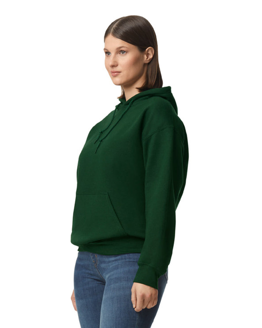Gildan G125 DryBlend Hooded Sweatshirt - Forest - model side