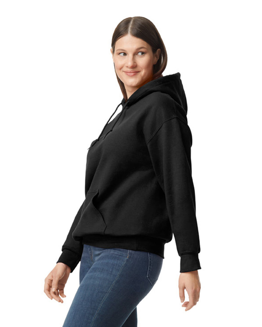 Gildan G125 DryBlend Hooded Sweatshirt - Black - model side