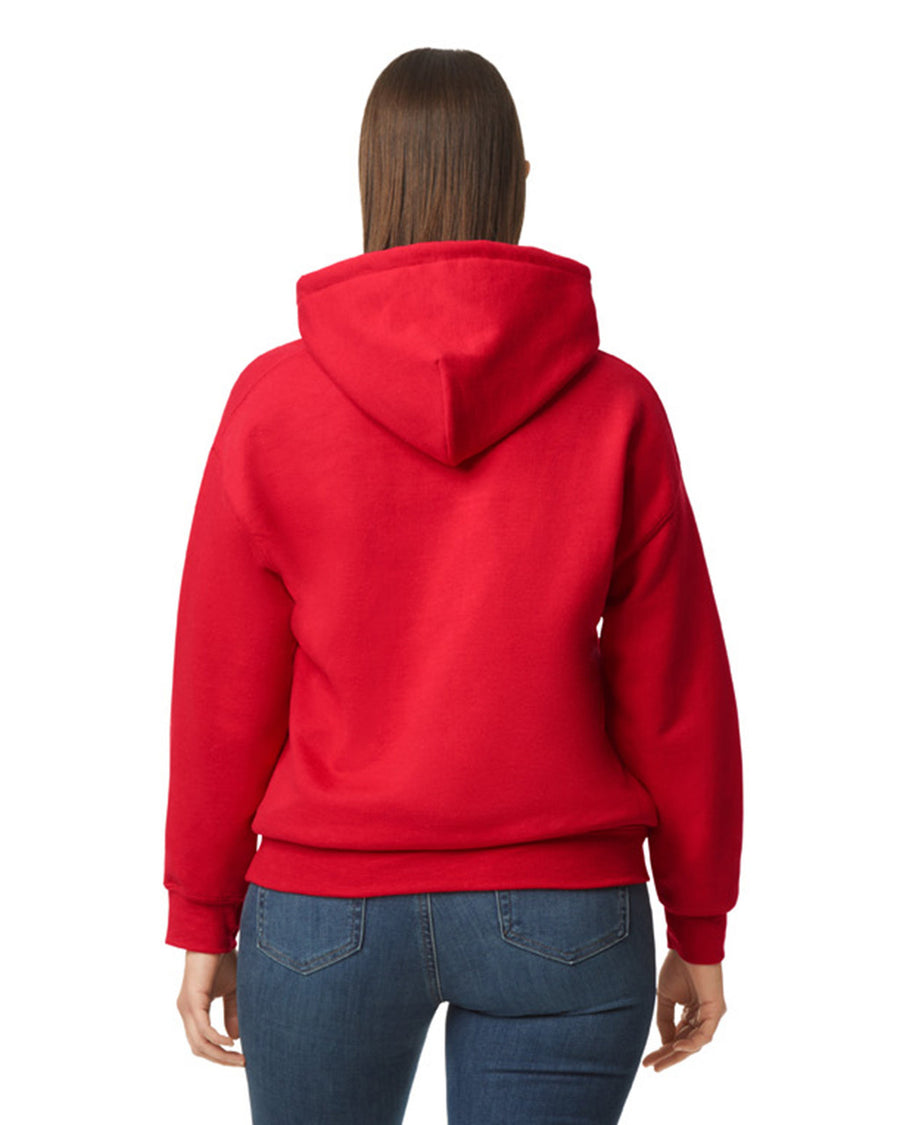 Gildan G125 DryBlend Hooded Sweatshirt - Red - model back
