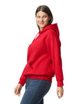 Gildan G125 DryBlend Hooded Sweatshirt - Red - model side