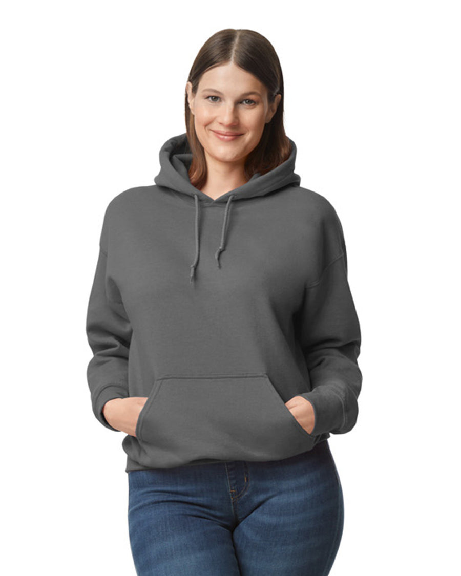 Gildan G125 DryBlend Hooded Sweatshirt - Charcoal - model front