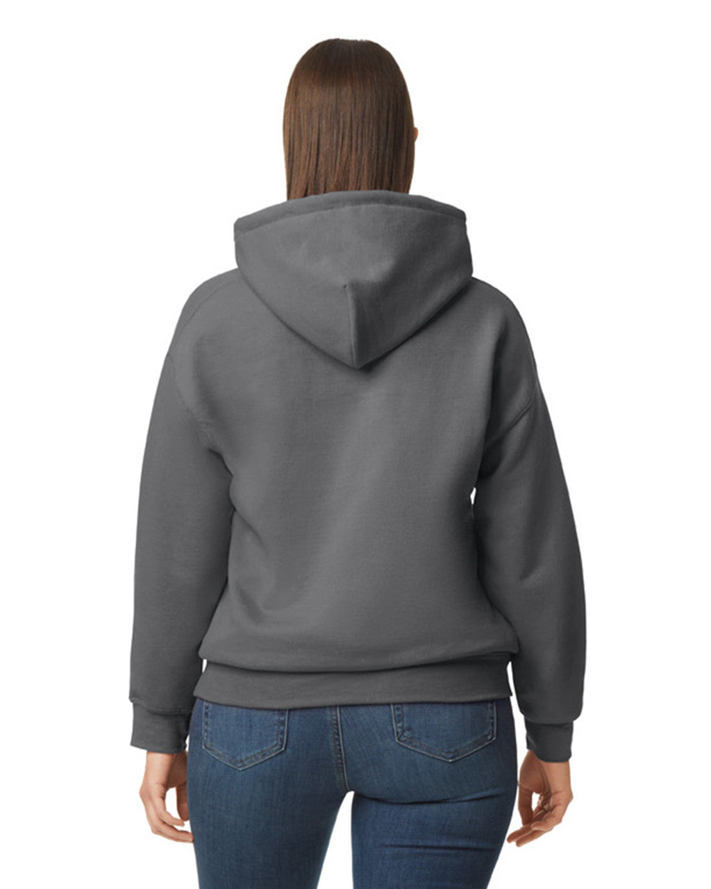 Gildan G125 DryBlend Hooded Sweatshirt - Charcoal - model back