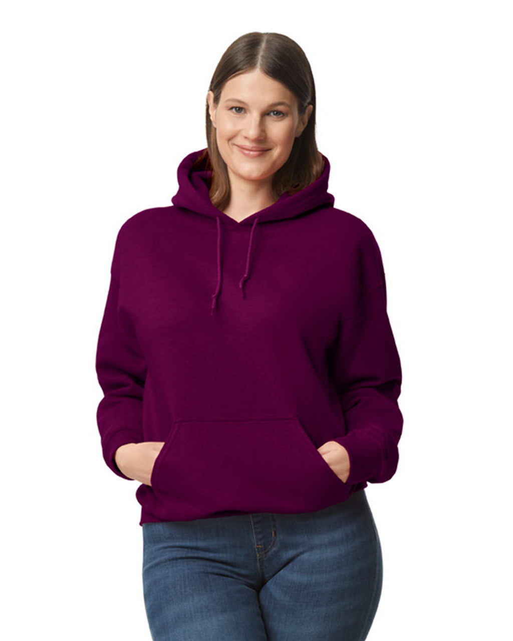 Gildan G125 DryBlend Hooded Sweatshirt - Maroon - model front