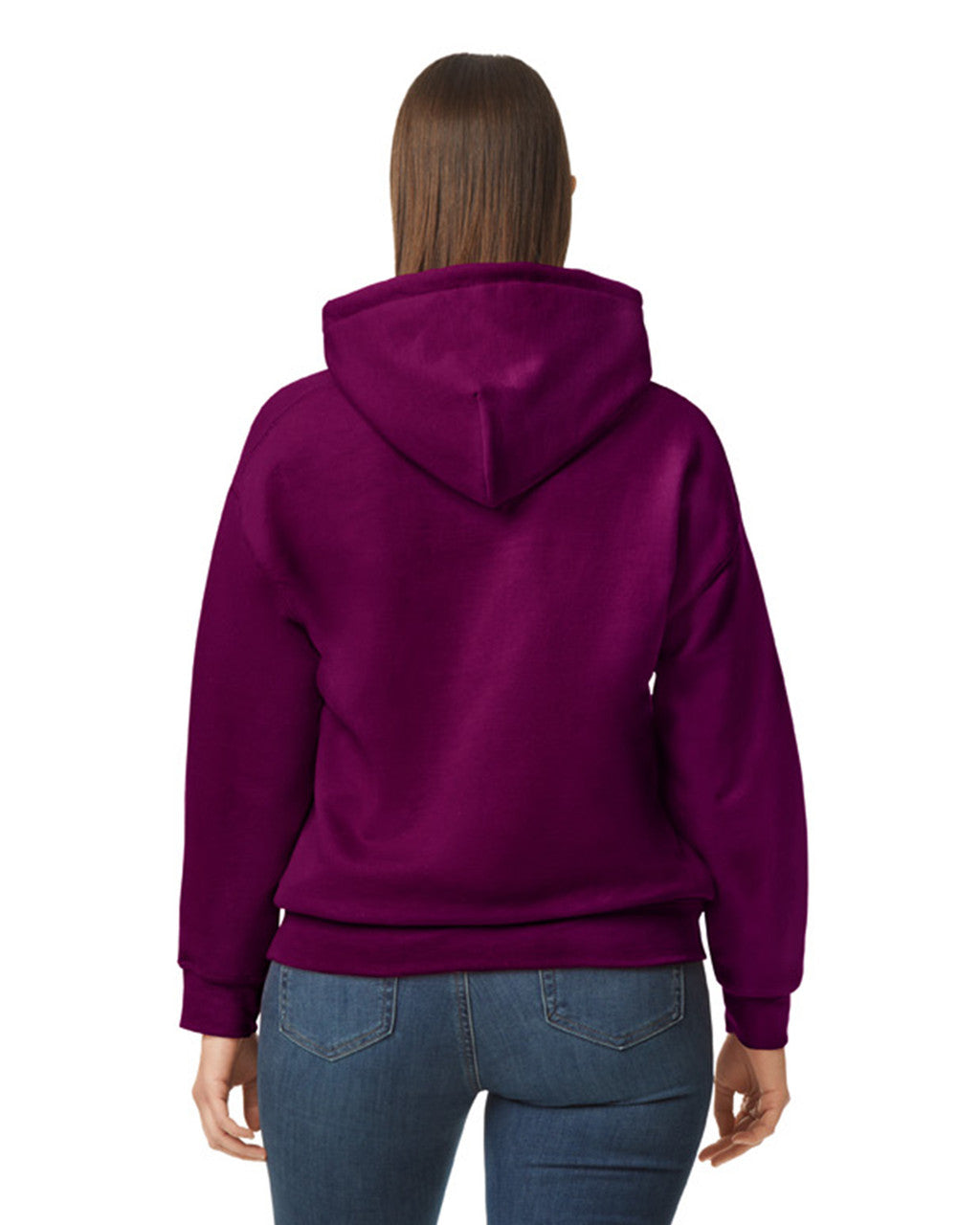 Gildan G125 DryBlend Hooded Sweatshirt - Maroon - model back