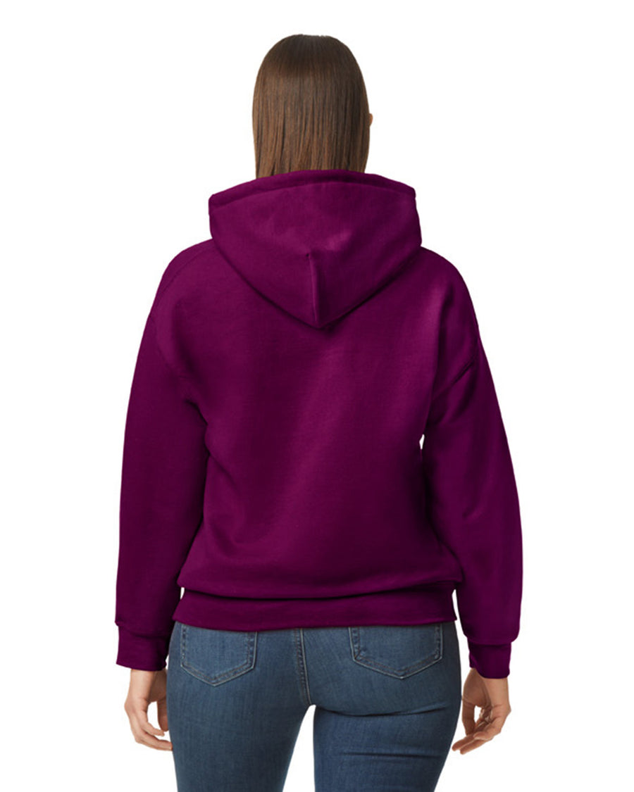 Gildan G125 DryBlend Hooded Sweatshirt - Maroon - model back