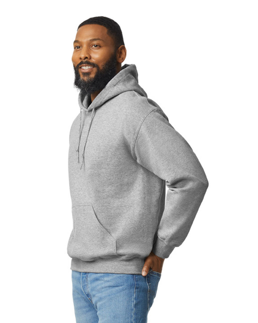 Gildan G125 DryBlend Hooded Sweatshirt - Sport Grey - model side