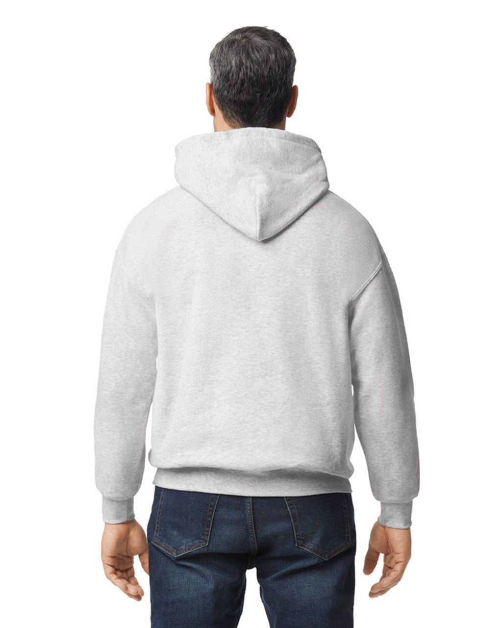 Gildan G125 DryBlend Hooded Sweatshirt - Ash - model back