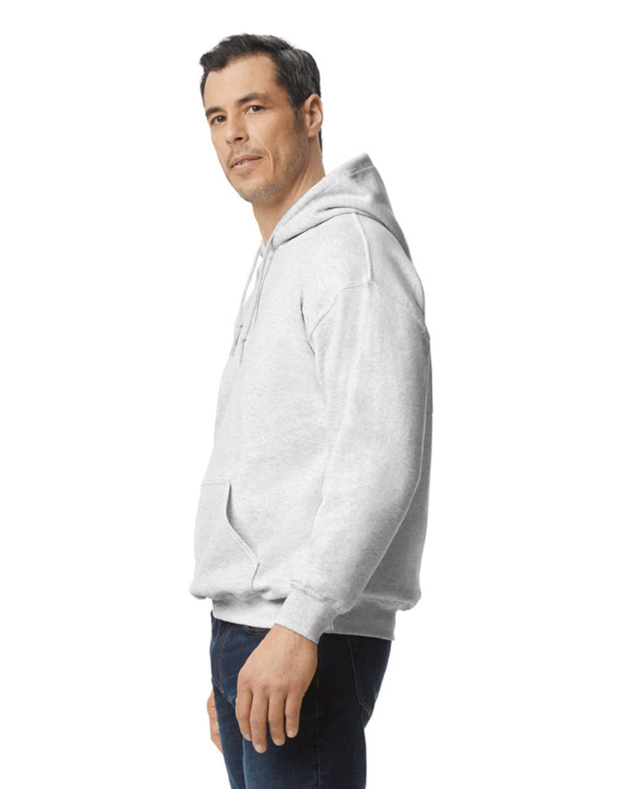 Gildan G125 DryBlend Hooded Sweatshirt - Ash - model side