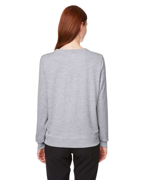 Puma Golf 599267 Women's Cloudspun Crewneck Sweatshirt - Light Grey Heather - model back