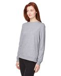 Puma Golf 599267 Women's Cloudspun Crewneck Sweatshirt - Light Grey Heather - model side