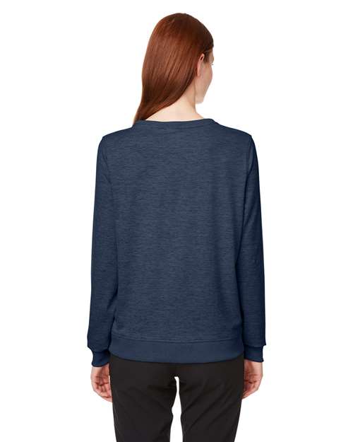 Puma Golf 599267 Women's Cloudspun Crewneck Sweatshirt - Navy Blazer Heather - model back