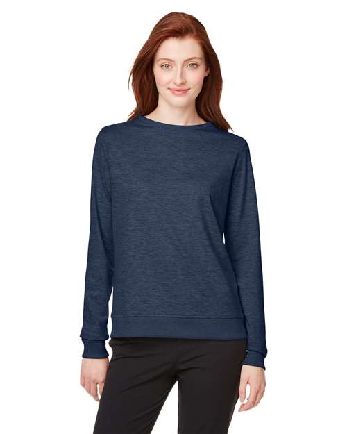 Puma Golf 599267 Women's Cloudspun Crewneck Sweatshirt - Navy Blazer Heather - model front